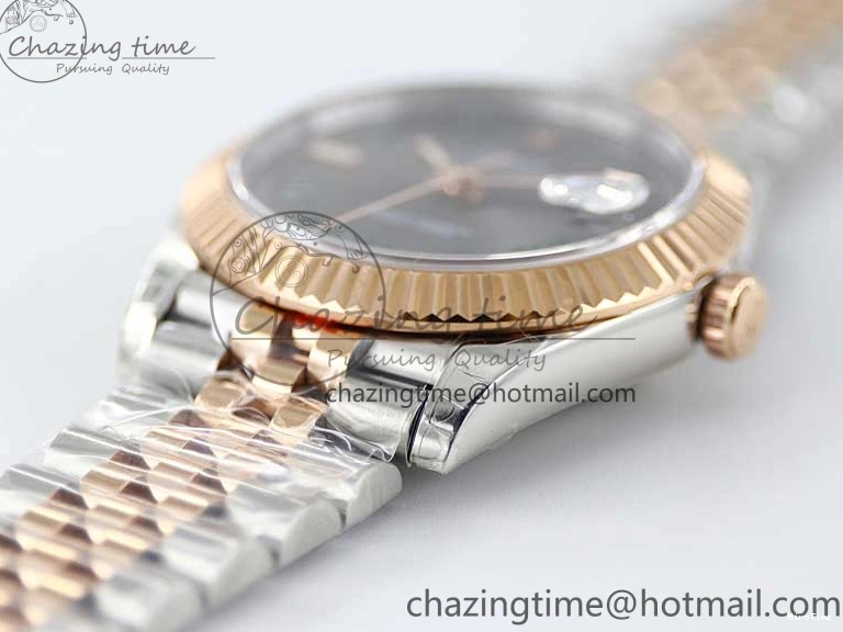 MiroTime 0310 Tailored DateJust 41 126331 SS RG TWF 1:1 Best Edition 904L Steel Gray Dial Green Roman on SS RG Jubilee Bracelet VR 2450